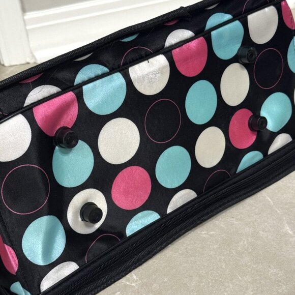 Dog Cat Carrier Polka Dot Soft Sided Pets Portable Folding Polyester Bag - Picture 8 of 13